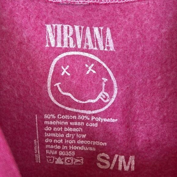 Nirvana Urban Outfitters UO Smile Overdyed Pink Sweatshirt Small / Med - Picture 3 of 6